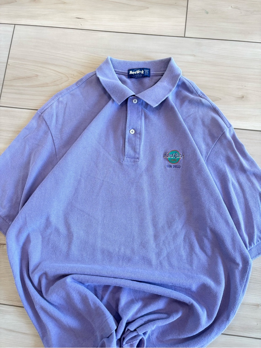 Hard Rock Cafe Vintage 90s San Diego Lavender Men's Golf embroidered Polo Shirt